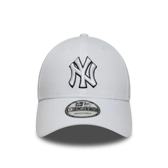 Gorra New Era New York Yankees MLB Outline 9FORTY, Blanco