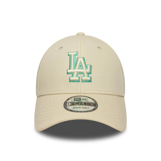 Gorra New Era Los Angeles Dodgers Team Outline 9FORTY Crema