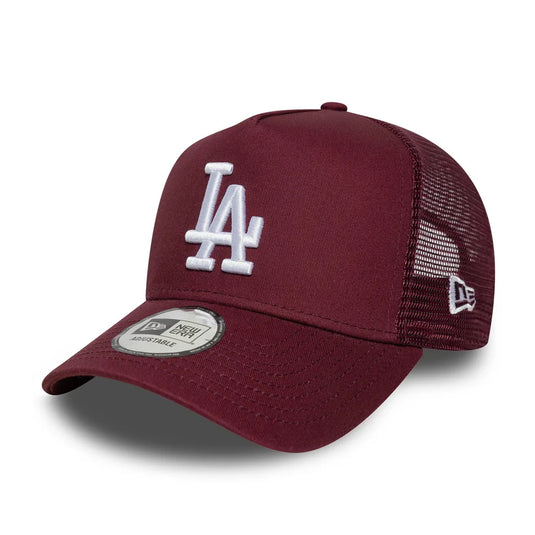 Gorra New Era LA Dodgers MLB League Essential 9FORTY A-Frame Trucker Rojo Oscuro