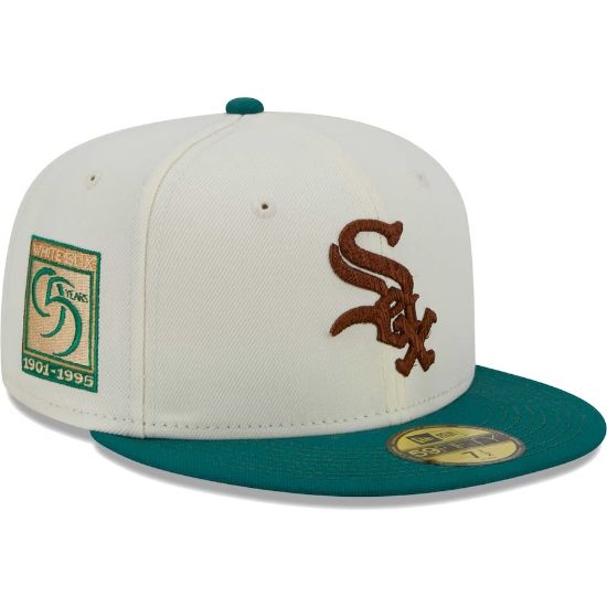 Picture of Gorra New Era Chicago White Sox White Cooperstown Collection Camp 59FIFTY Fitted Hat