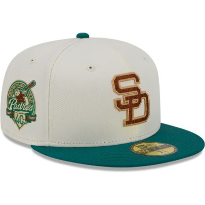 Picture of Gorra New Era San Diego Padres White Cooperstown Collection Camp 59FIFTY Fitted Hat