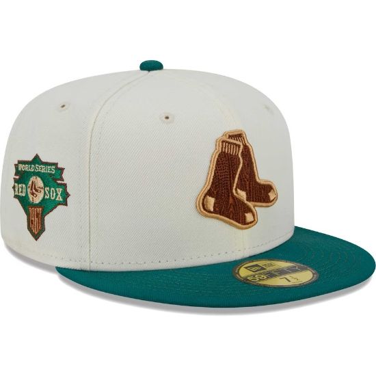 Picture of Gorra New Era Boston Red Sox White Cooperstown Collection Camp 59FIFTY Fitted Hat