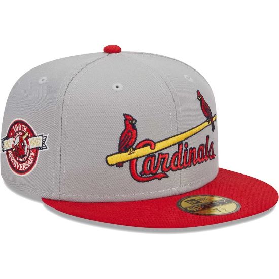 Picture of Gorra Men's St. Louis Cardinals New Era Gray Retro Jersey Script 59FIFTY Fitted Hat