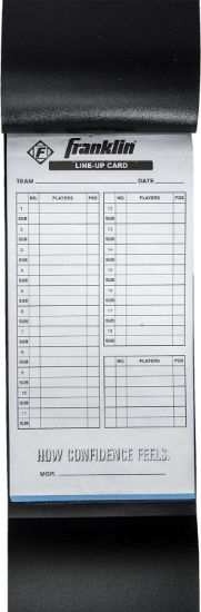 Imagen de Franklin Sports MLB Baseball + Softball Lineup Cards - 25 Game Line Up Sheets Book + Holder for Coaches + Managers - Negro